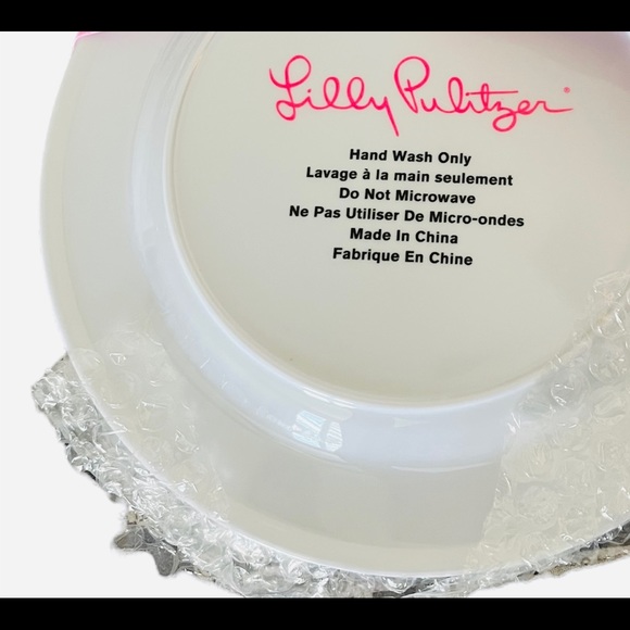 NWT LILLY PULITZER 4 PLATES HAVANA COCKTAIL PICNIC PINK FLORAL GREEN LIMES - Picture 6 of 6